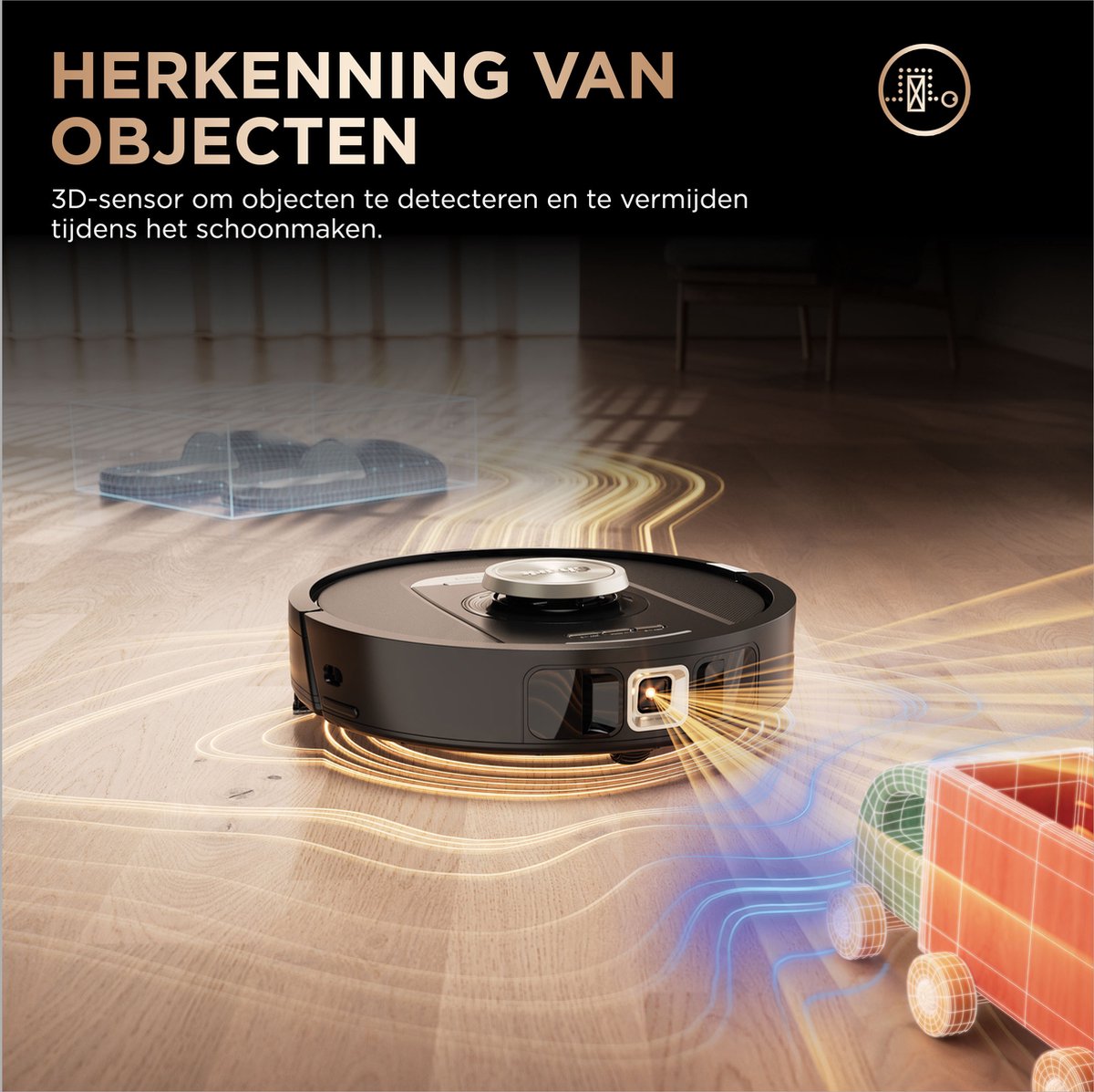 Afbeelding 2 van Shark PowerDetect NeverTouch Pro - 2-in-1 Robotstofzuiger met Dweilfunctie en Leeg/Laadstation - Vult én Leegt zelf Schoon/Vuil Water - RV2800ZEEU