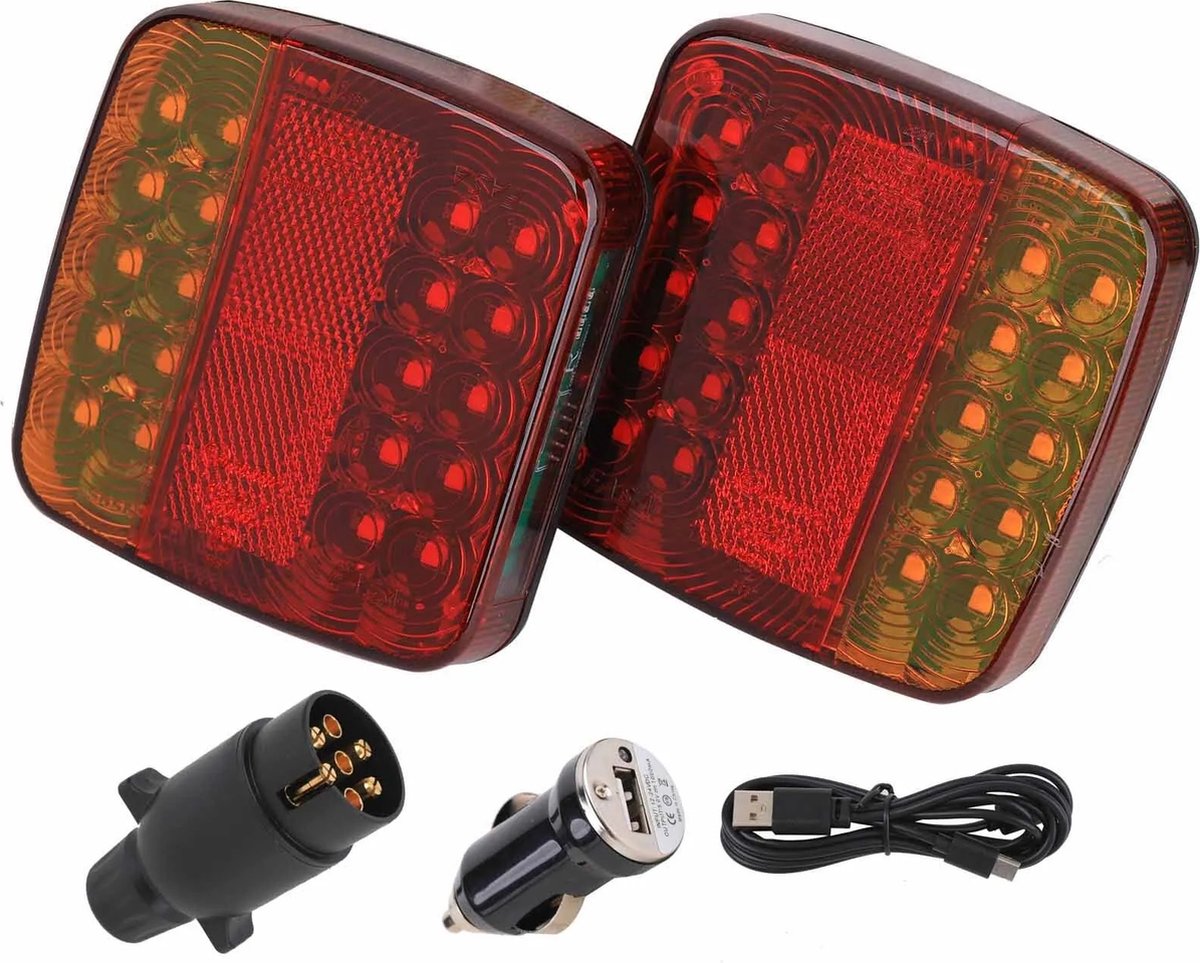 Draadloze Achtertrailerlichten Magnetische 12-24V Sleepbord LED Achterlichten Set R65 Draadloze Achtertrailerlichten Magnetische 12-24V Sleepbord LED Achterlichten Set R65