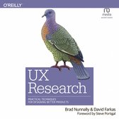 UX Research: Praktische technieken voor het ontwerpen van betere producten, met een illustratie van een duif.