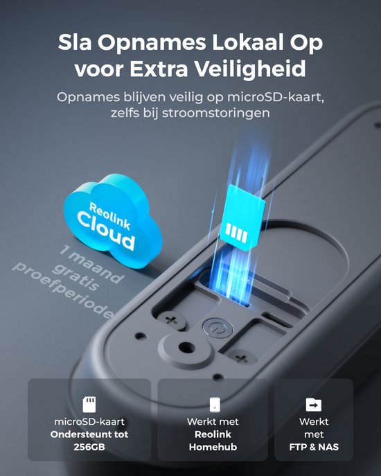 Reolink 2K Videodeurbel Wi-Fi-camera met beltoon
