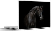 Laptop sticker - 14 inch - Paard - Dieren - Zwart - Portret - 32x5x23x5cm - Laptopstickers - Laptop skin - Cover