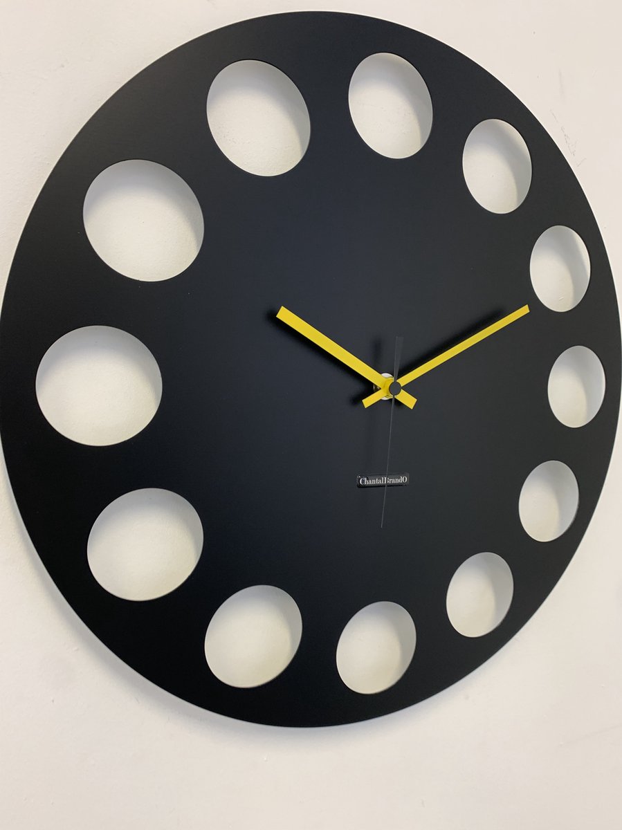 ChantalBrandO Wandklok MARAVAL Black XL Modern Design