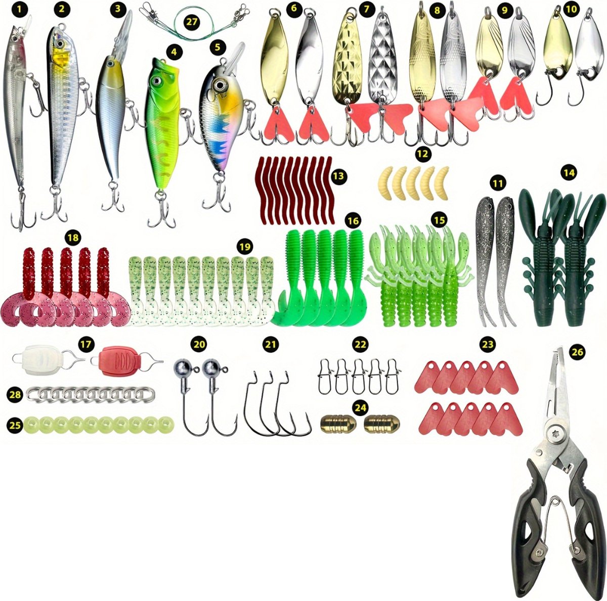 Bovista Visspullen - Viskoffer - Tacklebox - Kunstaas - Vis Accessoires - Hengelsport - Spullen - Roofvis - Karper - Snoek - 106 stuks