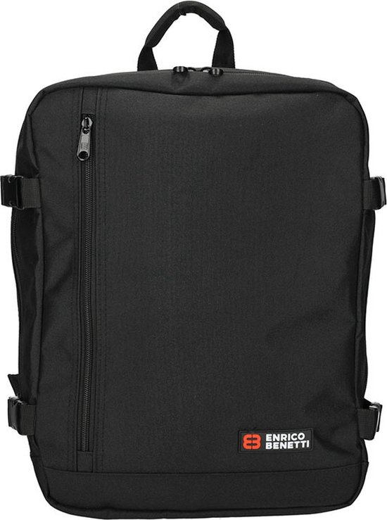 Enrico Benetti Cabin Rugzak - Reistas - Handbagage - Amsterdam - 54687 - Zwart afm. 40x30x20 cm