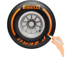 TirePaint Bandenstift SET ORANJE met borsteltje en afbreekmesje