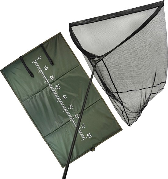 Foto: Fish xpro carp landings set karpernet met onthaakmat karper schepnet incl 2 delige steel 180cm 42inch net