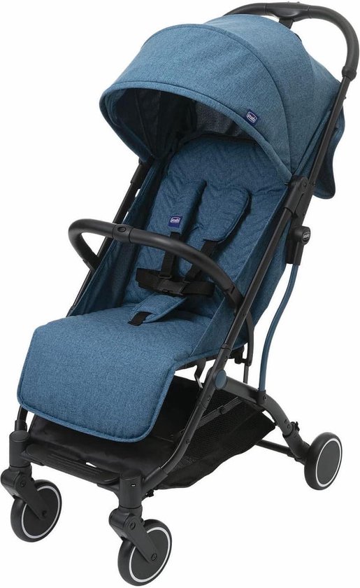 Compacte Buggy - Opvouwbaar - Verstelbare rugleuning - Ultralicht - Baby Wandelwagen met Trolleysysteem - Regenhoes & Uittrekbare Kap - tot 15 kg - Blauw Buggy inklapbaar vliegtuig van Merkloos — afbeelding 2