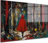 Figuur schilderij - Kunst glasschilderij - Glasschilderij Bos - Muurdecoratie klassiek - Plexiglas - Decoratie slaapkamer acrylglas 90x60 cm