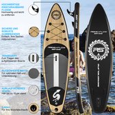 Bol.com SereneLife SLSUPB754 Free Flow SUP - Stand-Up Paddle-Board - Incl acc - 10.5ft - Max. 136kg - Bruin aanbieding