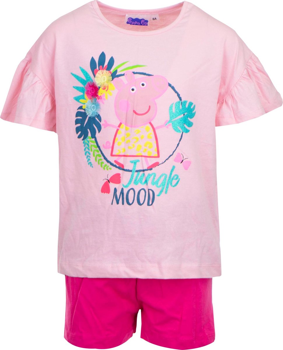 Peppa Pig Pyjama / Shortama - Roze - Katoen - Maat 116 (6 Jaar)