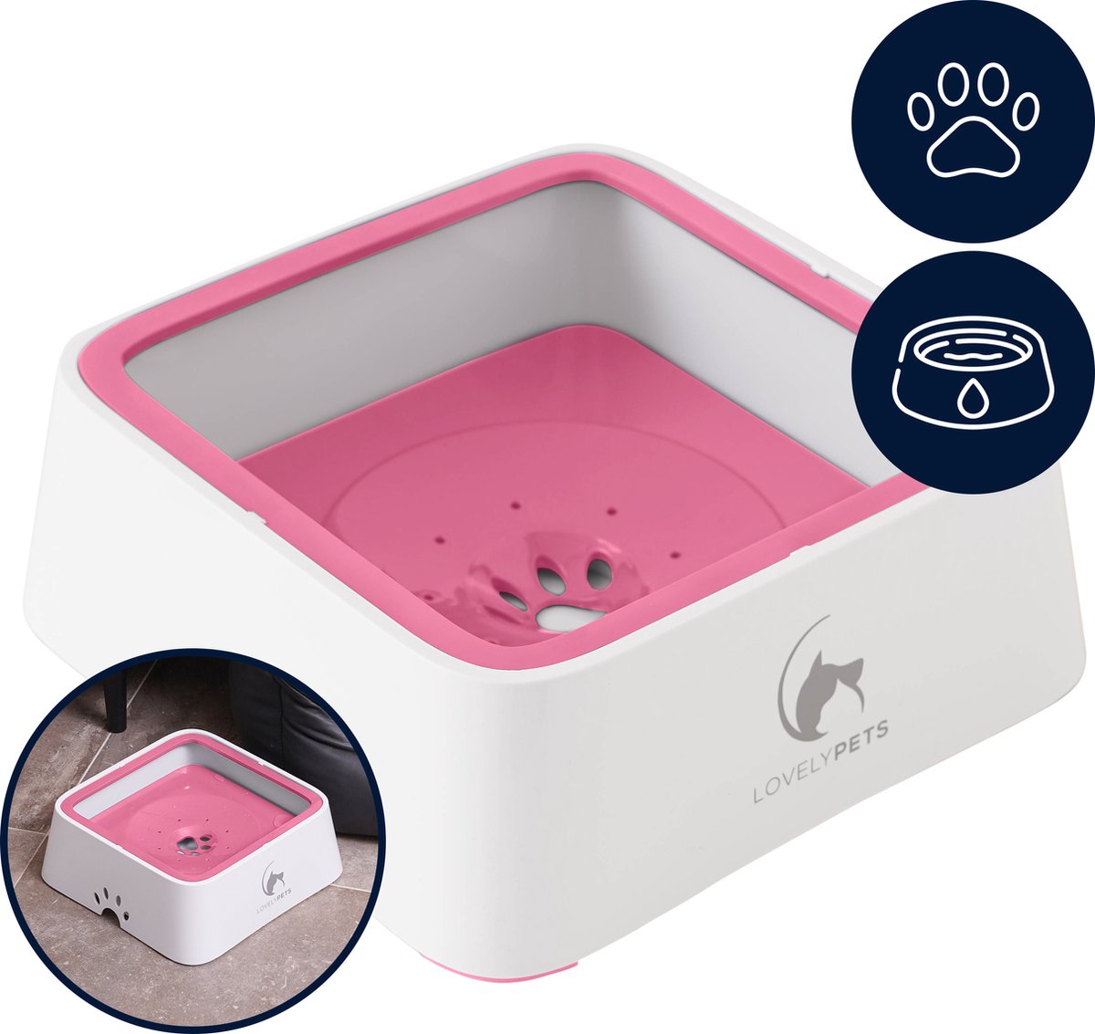 Bol.com Lovely Pets - Drinkbak voor honden - Drinkbak hond - Waterbak hond - Anti knoei - Anti lek - Vermindert slobberen - Onde... aanbieding