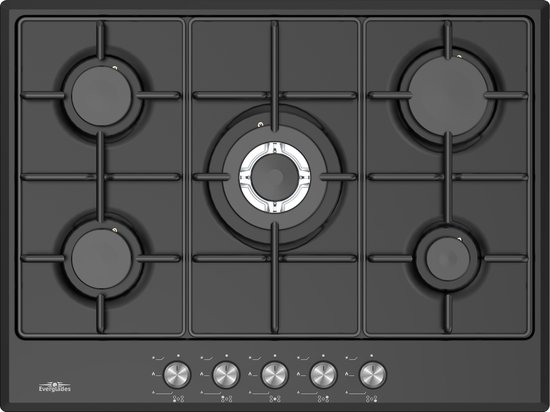 Everglades EVBI8512 inbouw gaskookplaat – 5 pits – wokbrander