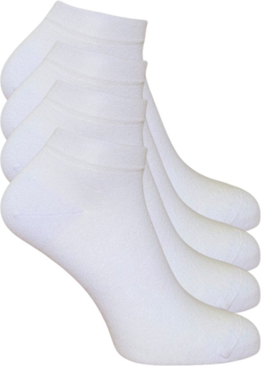 Sokken - Katoen - Sneakersokken - Dames – Zwart - 4 paar maat 35-38