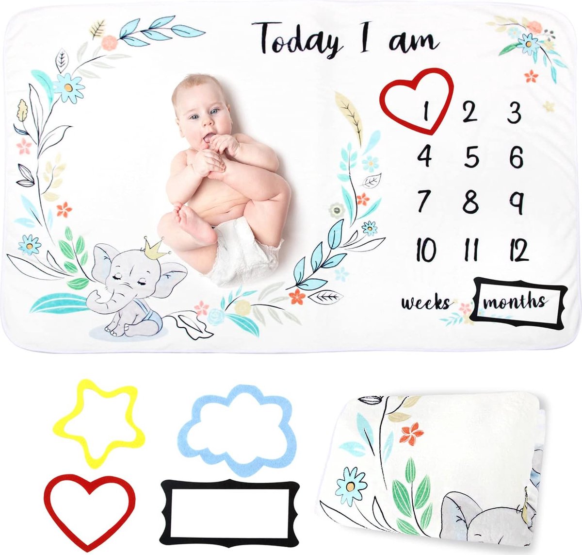 Goedkoopste Maandelijkse Mijlpaal Deken voor Baby's - Groei en Herinneringen Vastleggen