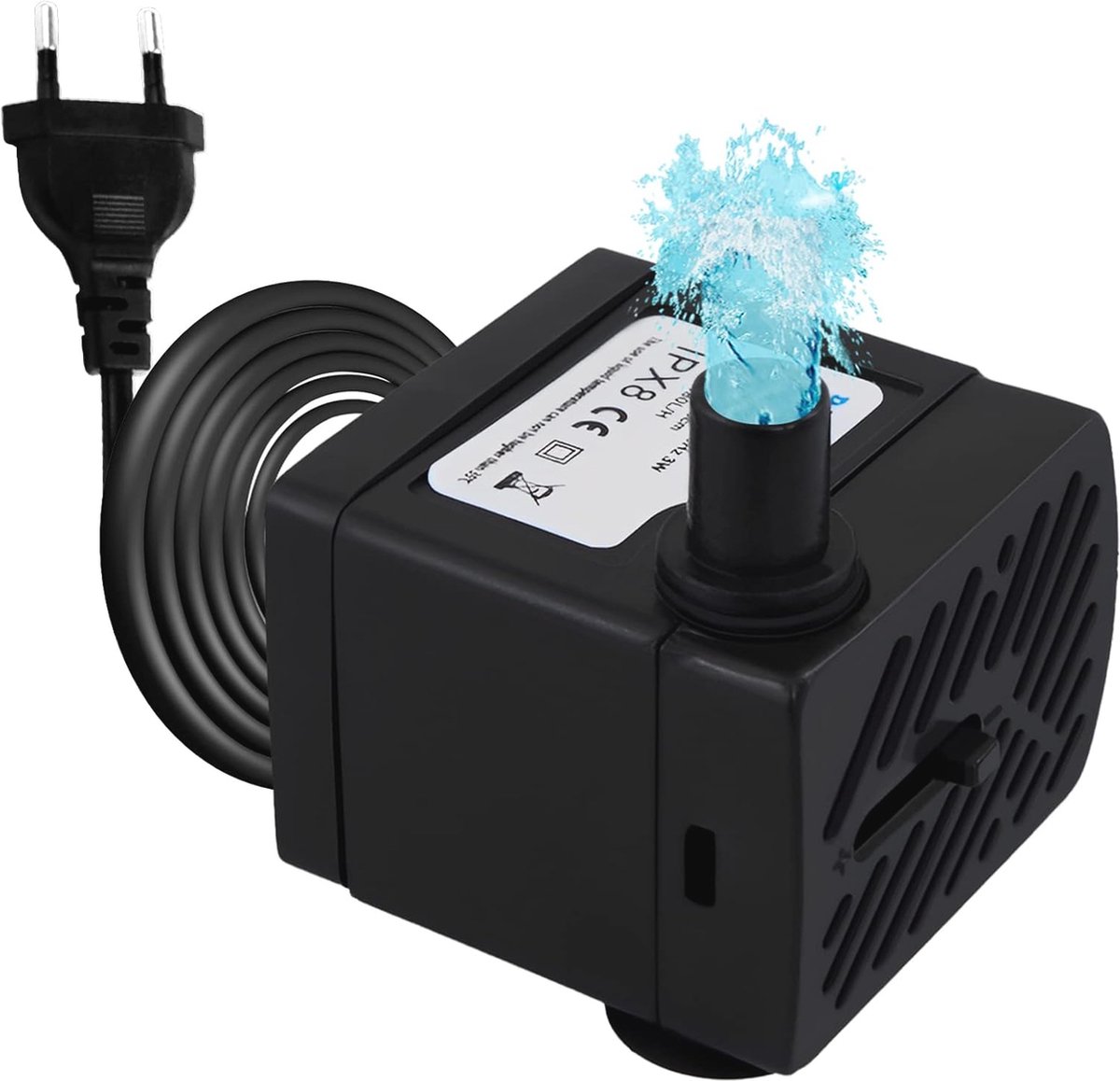 Ultralichte Waterpomp voor Vijver en Aquarium - 180 l/u, Stille en Efficiënte Dompelpomp met Instelbare Waterstroom