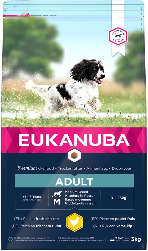 Eukanuba Active Adult Medium Breed Kip - Hondenvoer - 3 kg