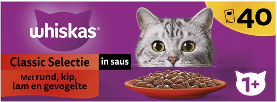 Whiskas Kattenvoer - Adult 1+ - Classic Selectie in Saus - 40x85g