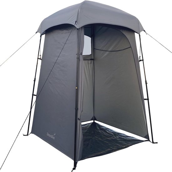 Camping douchegordijn met muggennet en snelle opbouw, 210 cm hoog en ondoorzichtig