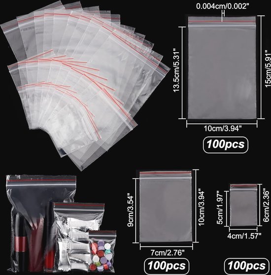 20 stuks hersluitbare doorzichtige plastic zakken 40 x 60 cm, opbergtas, perszegelzakken, duurzaam herbruikbare kledingzakken voor reisbagage, dekens