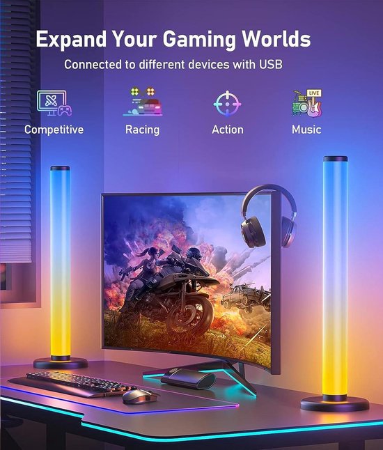 PC LED-lichtstrip 15,7 Inch Magnetische ARGB Aura Sync met 365 Effecten