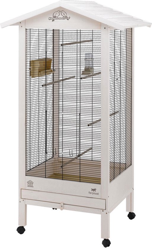 Ferplast Voliere Hemmy - Vogelverblijven - 84.5x65.5x165 cm Wit