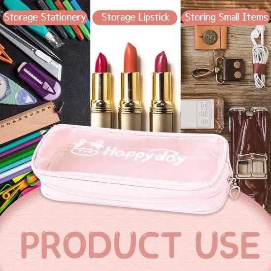 Schattig Capybara Etui - Grote Capaciteit Transparant Pencil Case Met