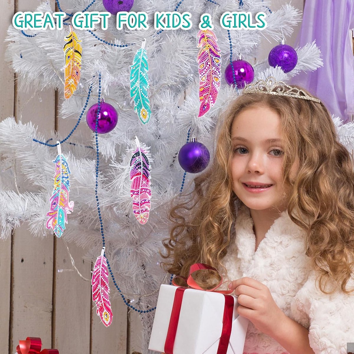 Boîte à Bijoux En Bois à Peindre Aux Diamants - Kit DIY Enfant Cœur, Avec Strass Et Miroir, Cadeau Fille 8-12 Ans
