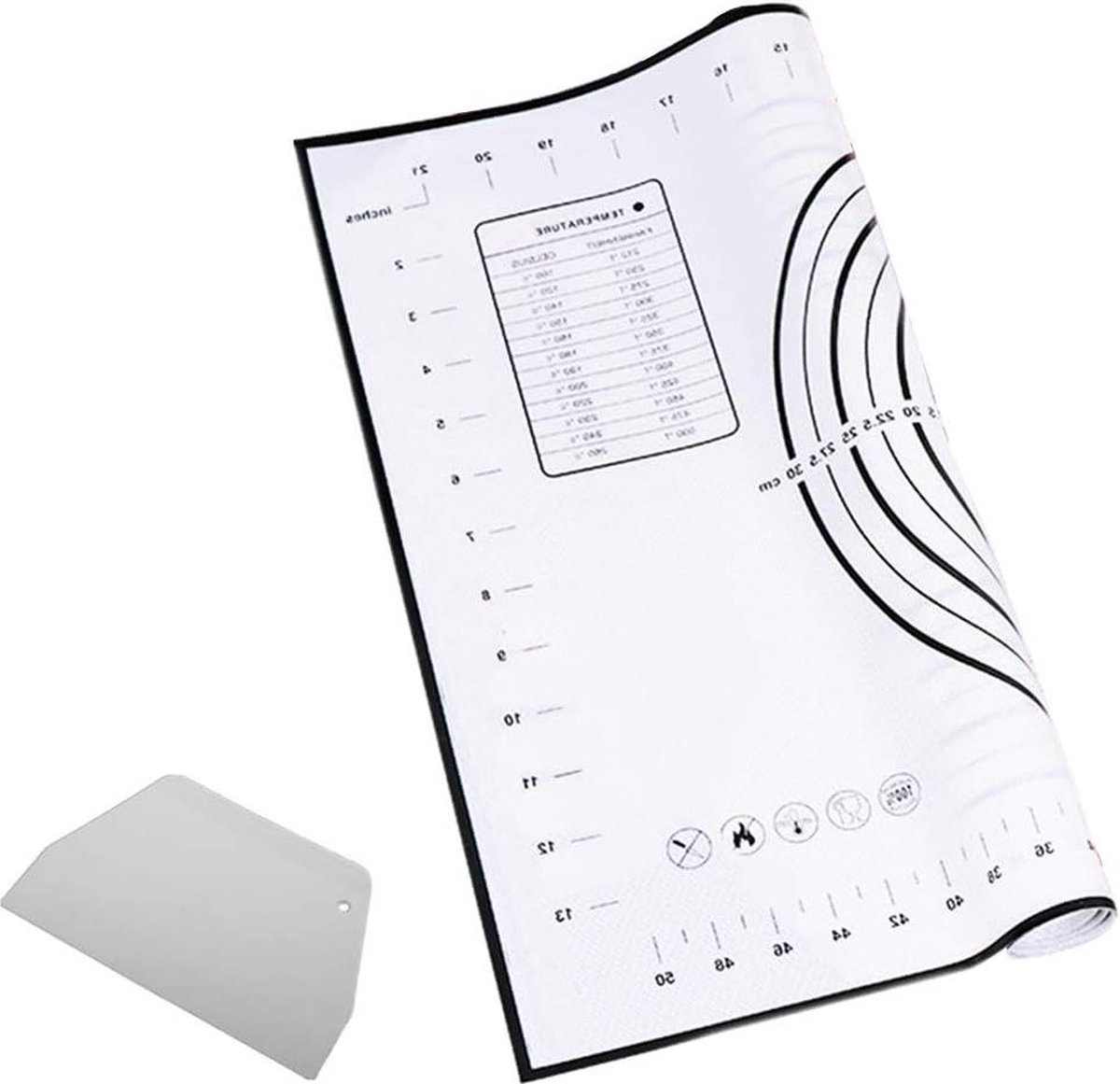 Extra Dikke Zwart Siliconen Bakmat Meting Fondant Deeg Rolling Mat 30 * 40Cm