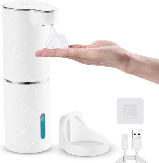 Automatic Soap Dispenser, 420ml Touchless Hand Soap Dispenser, USB Rechargeable 4 Levels Adjustable Electric Liquid Dispenser with Infrared Sensor for Shower, Bathroom and Kitchen