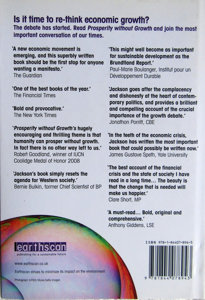 Prosperity Without Growth - back cover