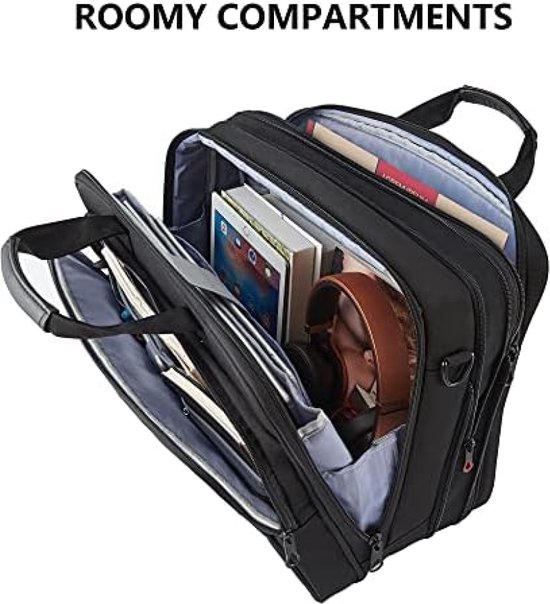DOMISO 17-17.3 Pouces Sacoche pour Ordinateur Portable Mallette d'affaires Sac à Bandoulière Compatible avec 17.3 HP Pavilion/MSI GS73VR Stealth Pro/Dell Inspiron 17/Acer/ASUS,Gris