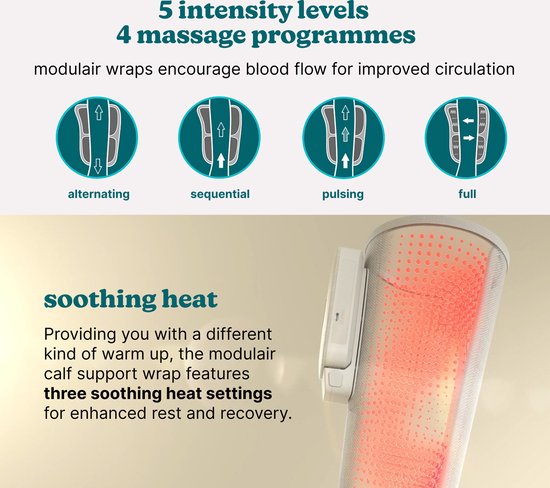 HoMedics modulair met controller voor Kuit en Arm support Compressie Massage - Massage apparaat - Kuit en Arm blessure - Herstel - Sportblessure - Temperatuurinstellingen - Draadloos - USB C