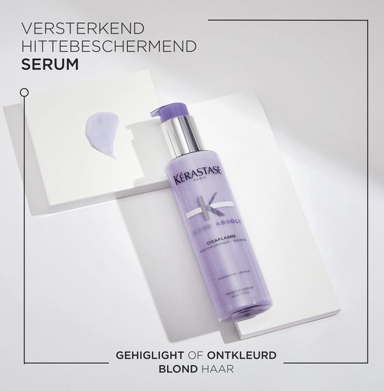 Kérastase Blond Absolu Trio + 2 Cadeau's - Shampoo 250ml, Zilver Conditioner 250ml & Hittebeschermend Hyaluronzuur Serum 150ml + Shampoo 80ml & Glaze Drops 15ml Cadeau – Verzorging voor ontkleurd en gehighlight blond haar