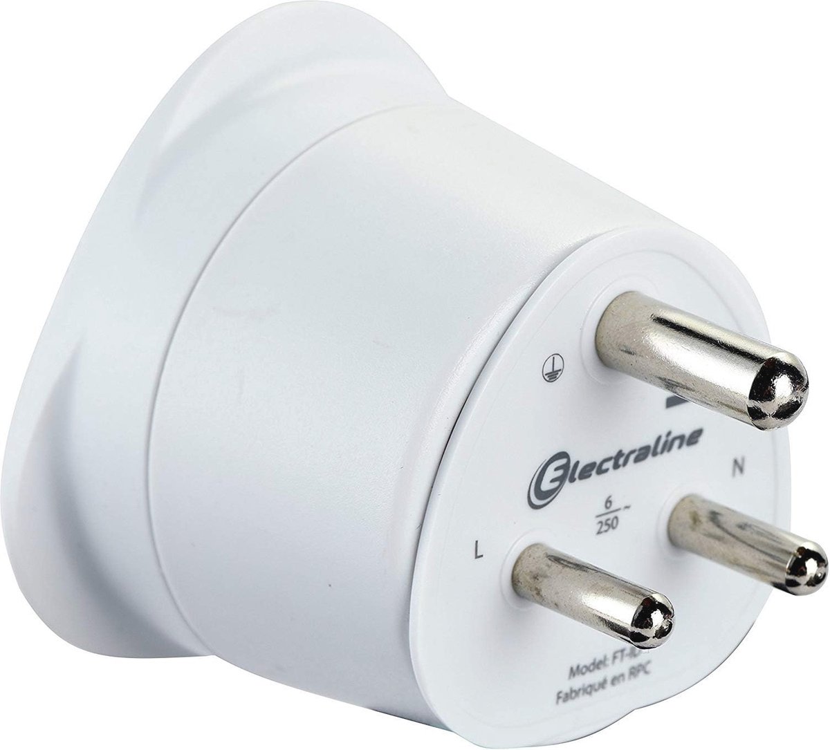 Reisadapter voor Frankrijk en India - 2 naar 3 Pin EU - Wit