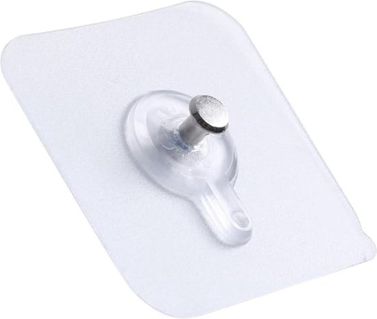 Zrfgbxim 16 stuks zelfklevende haken voor fotos en wandschilderijen, transparante fotohangers zonder nagels, nagelstickers