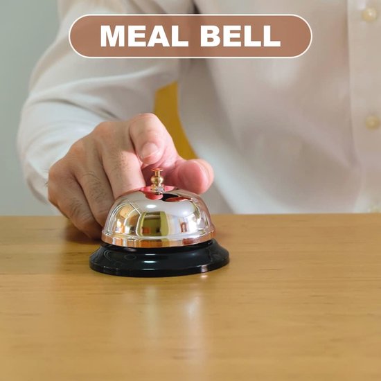 Tafelbel in Roségoud - Metalen Serviceklok voor Restaurants, Hotels, en