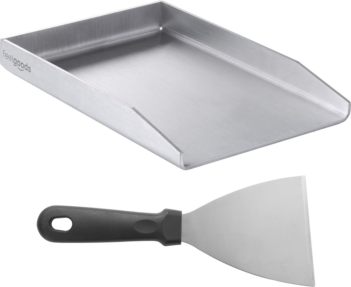 MaTaDa Plancha Plaque En Acier Inoxydable Pour Barbecue à Gaz Et Charbon De Bois 20 X 30 Cm