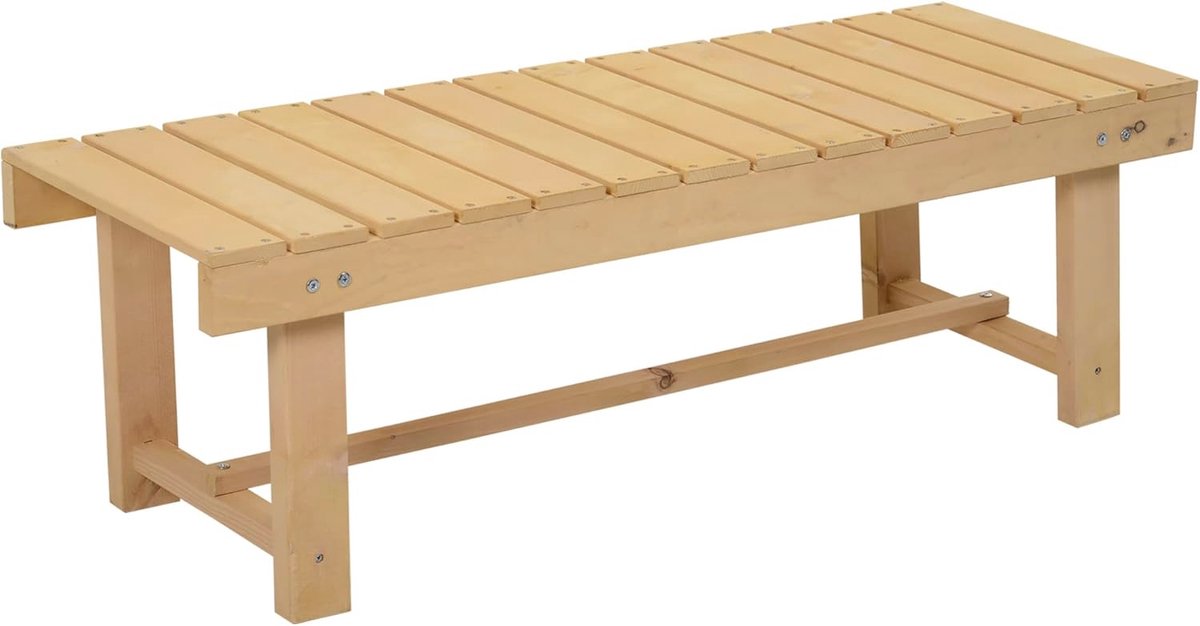 Tuinbank 2-zits - Rustieke Massief Houten Bank voor Tuinmeubilair - Weerbestendig en Duurzaam - 110 x 38 x 35 cm