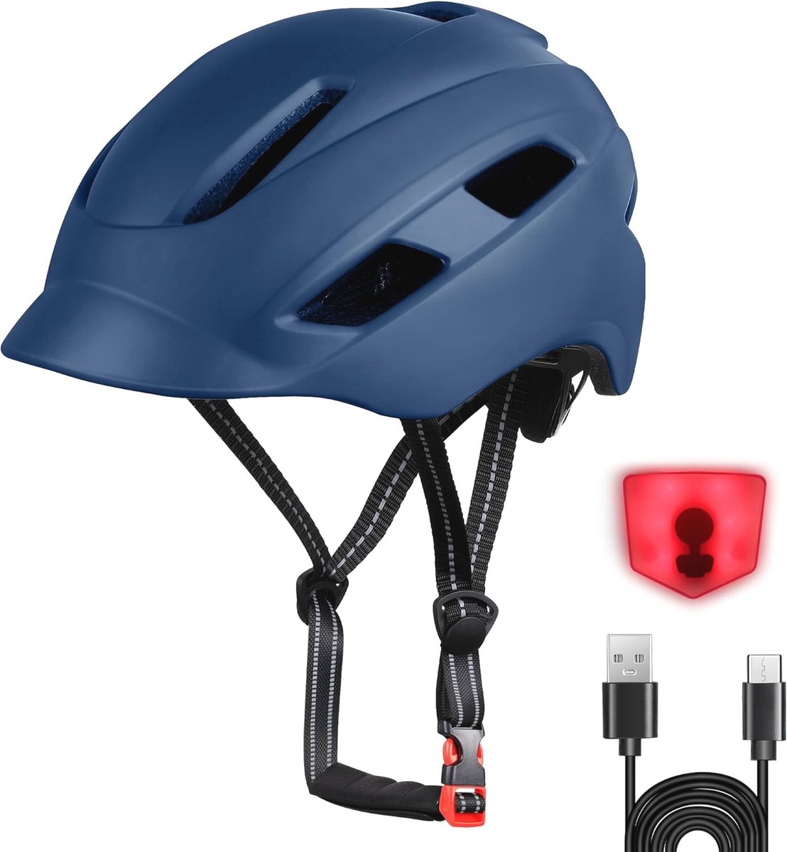 Verstelbare Fietshelmen met LED Verlichting en Ventilatie voor Volwassenen
