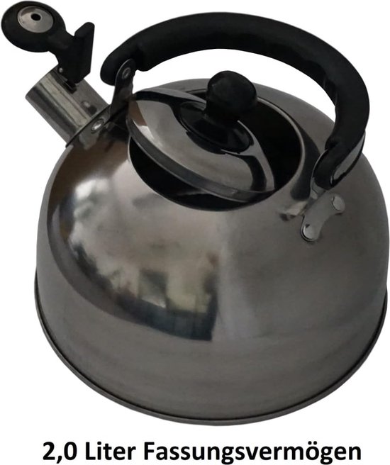 Bouilloire sifflante Equivera - Bouilloire sifflante à gaz - Bouilloires sifflantes - Bouilloire à eau de camping - Idéale pour le camping !