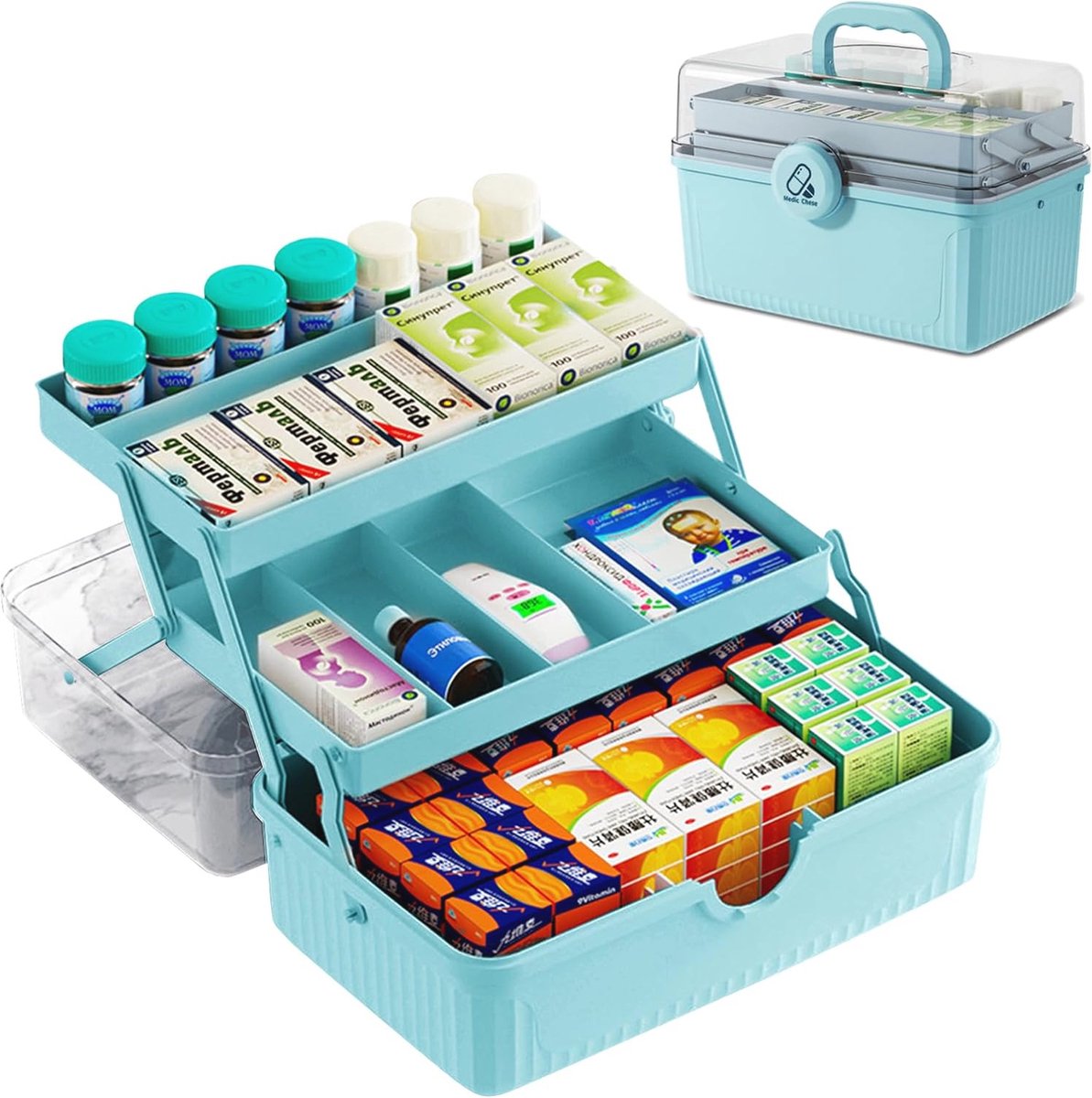 Goedkoopste Draagbare Medicijnopslag - Multifunctionele Huisapotheek met Grote Capaciteit