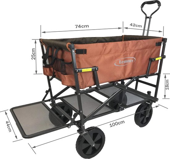 Opvouwbare handkar met tweedekker voor camping en picknick van LuxeCamp — afbeelding 3