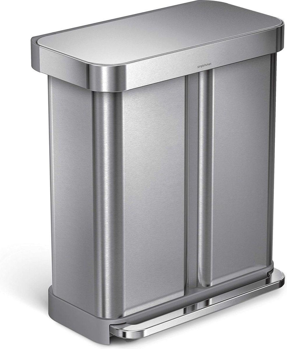 Goedkoopste Afvalemmer Roestvrij Staal, Zilver, 56 x 56 x 65.5 cm - Voor een Strakke en Moderne Afvaloplossing