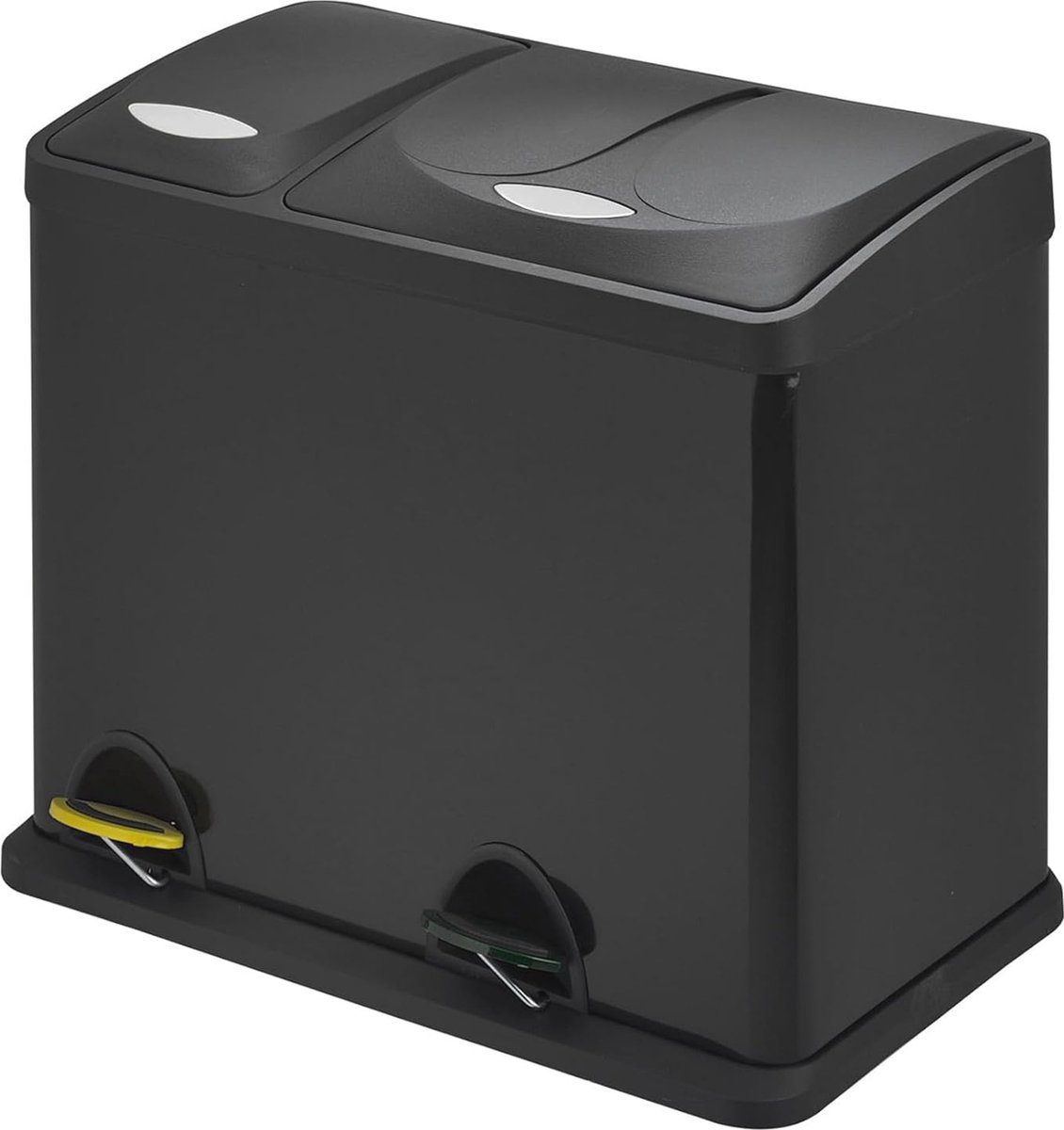 Goedkoopste Dubbele Afvalemmer voor Afvalscheiding - 26 Liter Pedaalemmer - Zwart