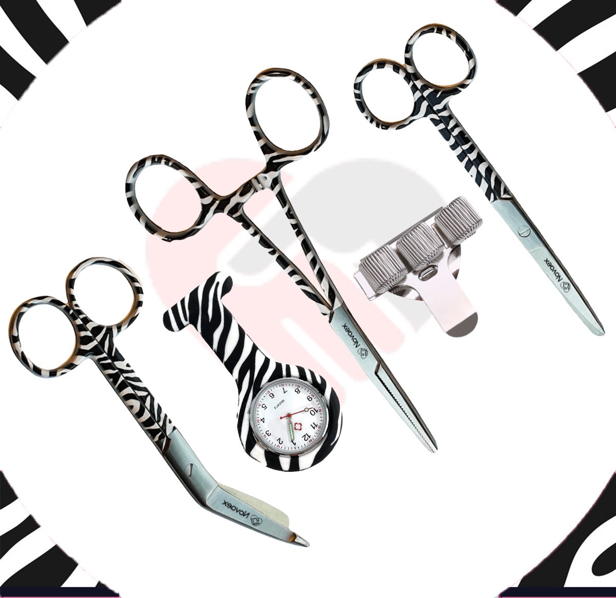 Goedkoopste Cadeaupakket verpleegkundige Zebra - 5-Delig - Verpleegkundige scharenset - Pennenhouder - Verpleegkundige diagnosen - Verpleegkundige cadeau - Verpleegkunde