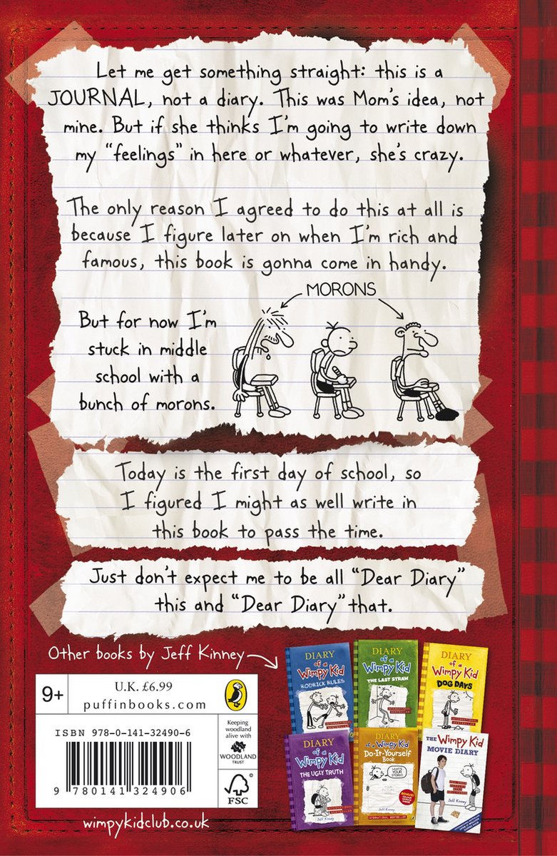 Diary of a Wimpy Kid - back cover