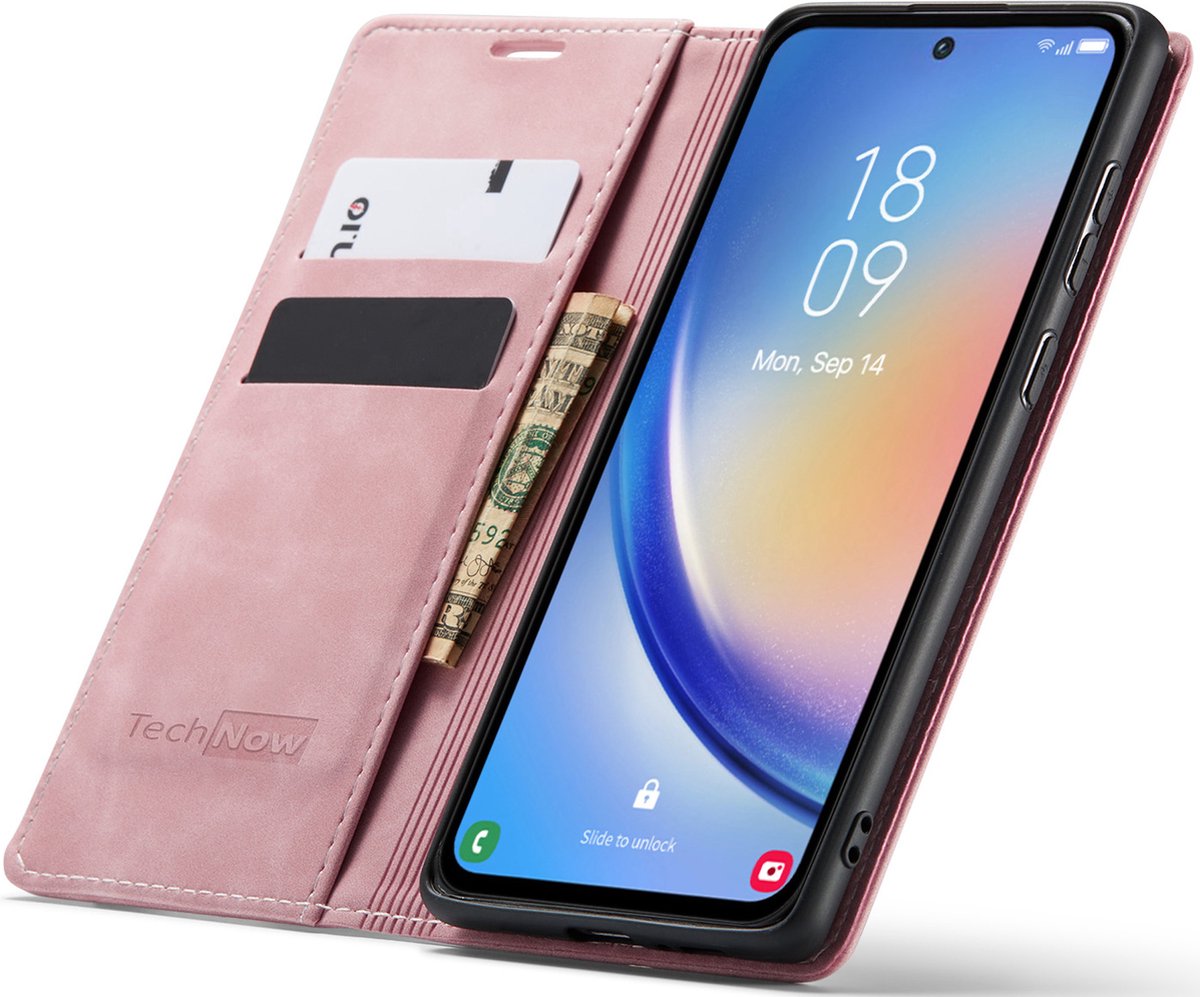 Hoesje geschikt voor Google Pixel 9 / 9 Pro - Book Case Leer Slimline Roze