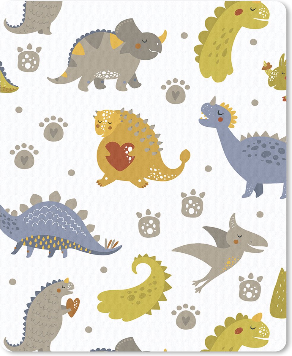 Muismat 19x23 cm - Mousepad Dinosaurus - Kinderen - Design - Jongens - Meisjes - Kinderen - Muismatten