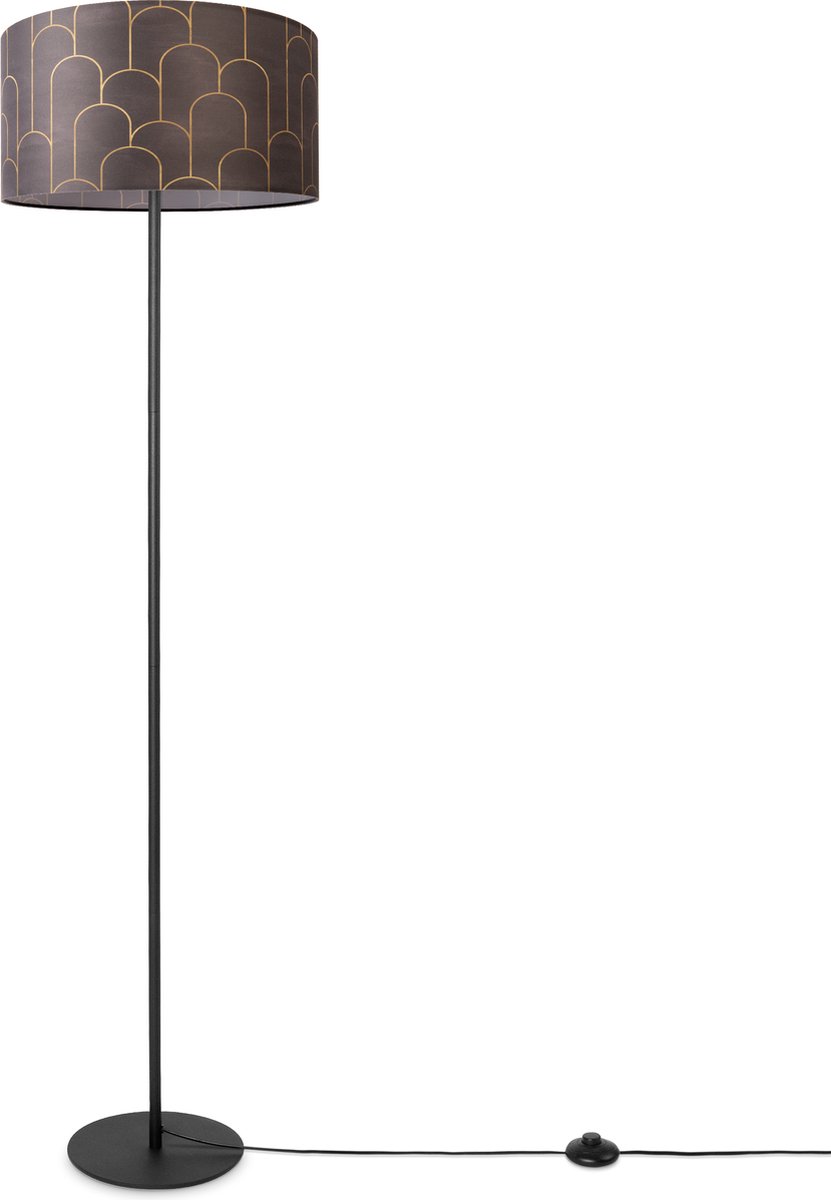 Paco HomeStaande Lamp Woonkamer Lampenkap Stof Leeslamp Abstract Vintage