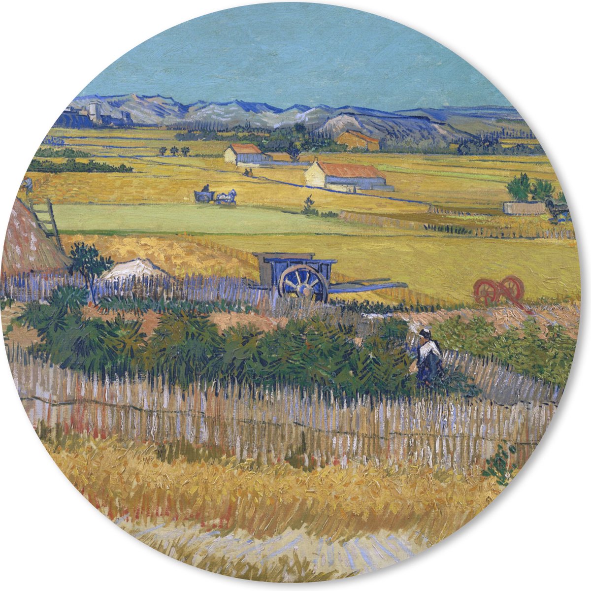 Muismat rond 40x40 cm - Mousepad De oogst - Vincent van Gogh - Ronde muismatten